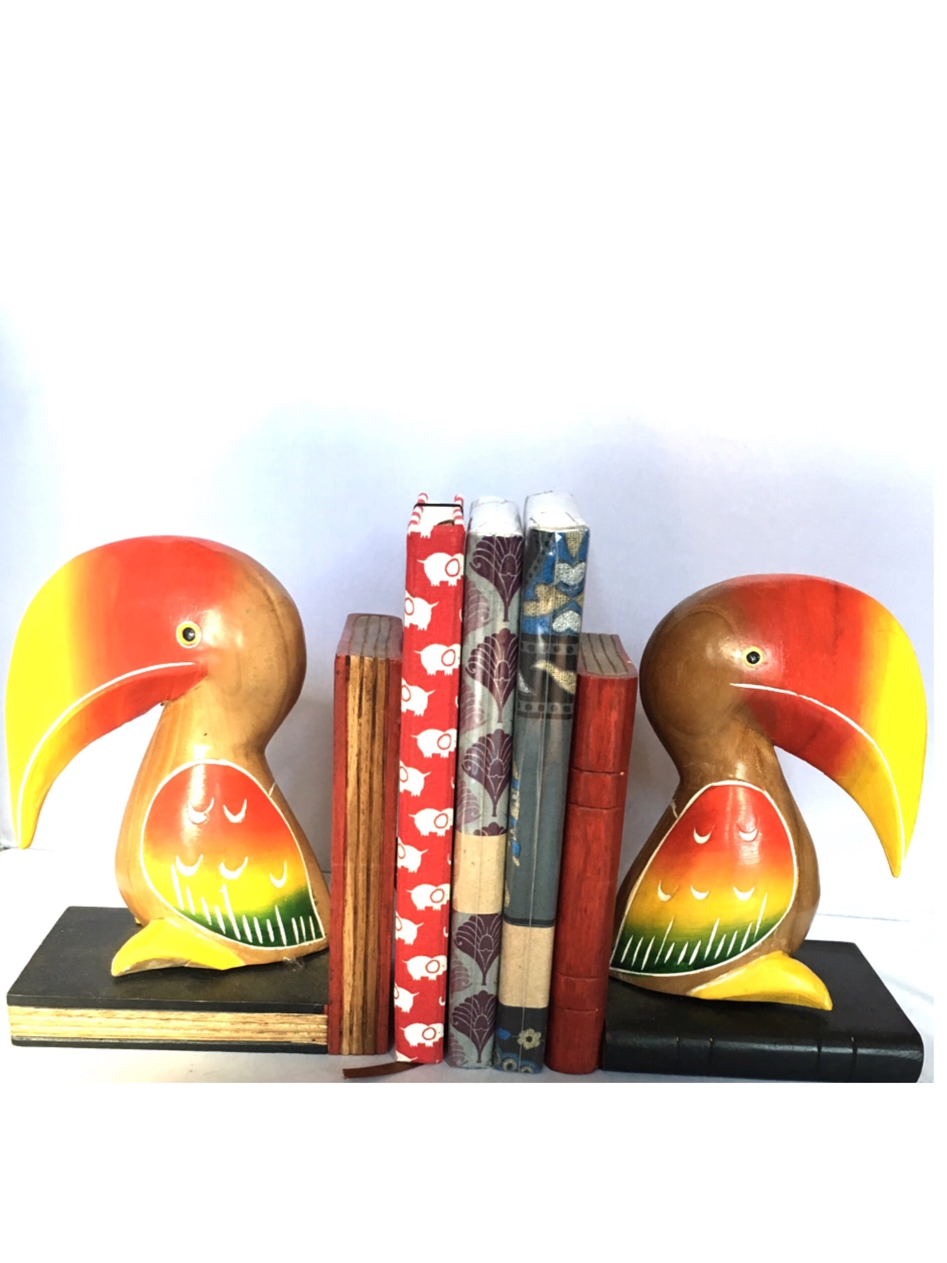 ブックエンド 木製 木彫り インテリア アジアン ハンドメイド * アジアン雑貨