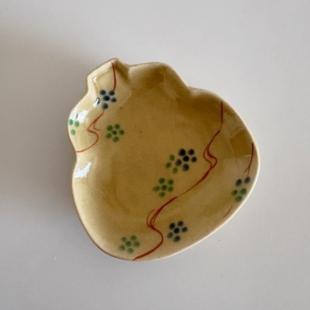 蔵珍窯 ひょうたん小皿　黄瀬戸