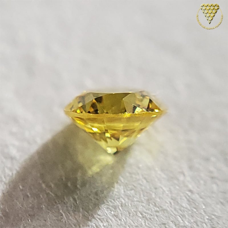 0.089 ct Fancy Vivid Yellow SI1 CGL 天然 イエロー ダイヤモンド ルース ラウンド シェイプ | DIAMOND  EXCHANGE FEDERATION