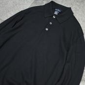 Paul Fredrick cotton modal knit polo black