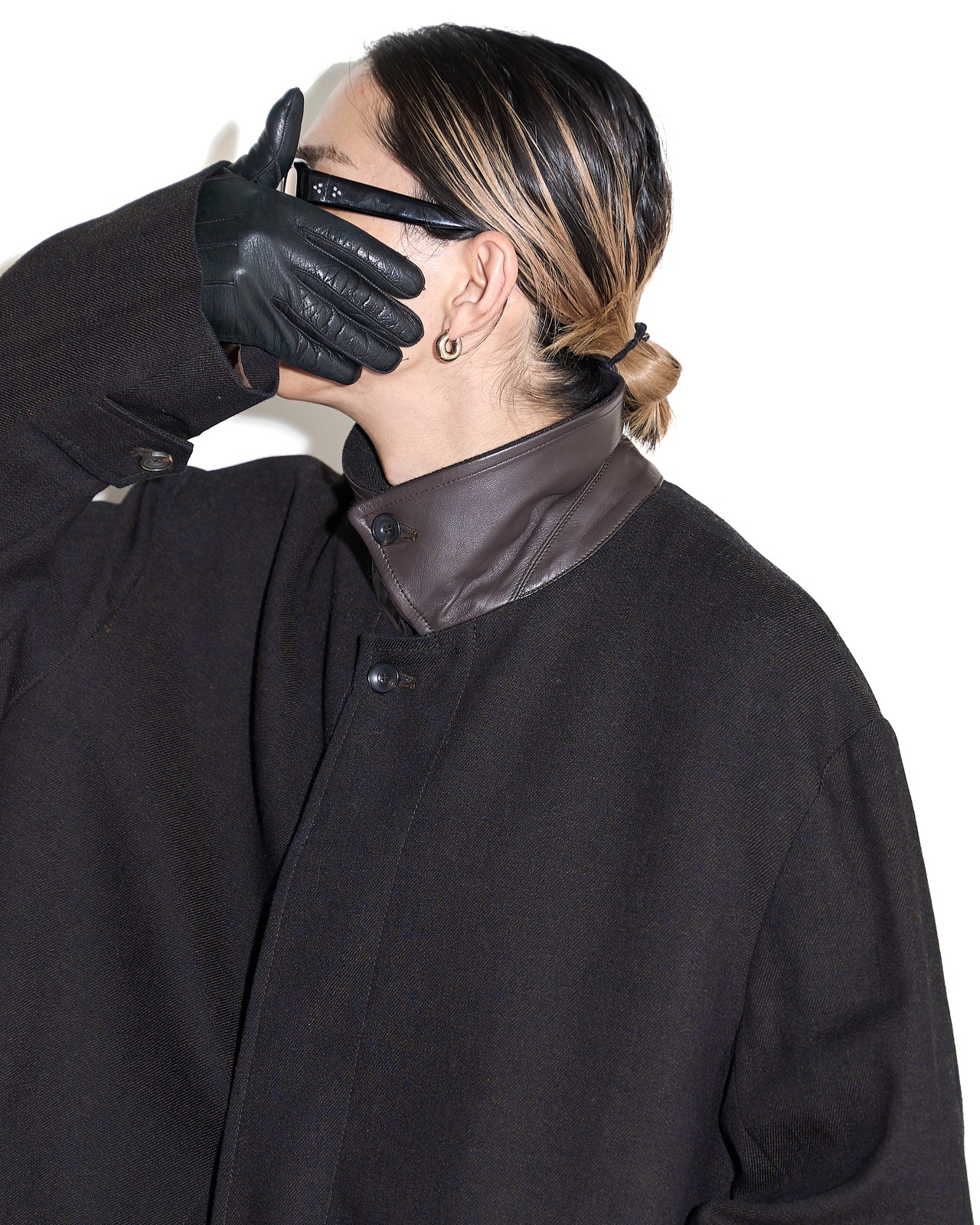 Nomàt "COTTON WOOL Soutien Collar Coat〔Dark Brown〕"