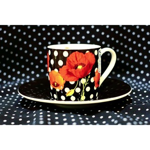ドット赤い花＜エスプレッソカップ＞KONITZ　 C0pernicus（電子レンジ、食器洗浄機にも対応)