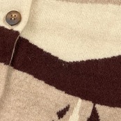 カシミヤ100% DECORO デコロ ボーダー デザイン ニット カーディガン L/ベージュ系 レディース