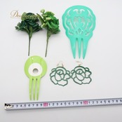 フラメンコ 小物 小道具 アバニコ ペイネタ ピアス フローレス 扇子 花 アクセサリー まとめ売り セット グリーン系 緑 舞台 発表会 イベント アクセサリーセット フラメンコ小物 ダンス小道具 イベント用 扇子セット ペイネタ付き アバニコセット
