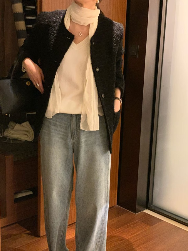 (予約) signature / Tear tweed jacket 2color