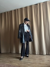 classical design ruffle neck shirt-4515-2