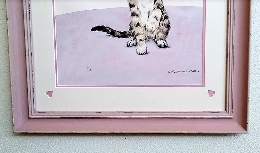 斉藤善貴「くも」 リトグラフ 5/50 額縁外寸47.3x58.8x2.5㎝ 内寸