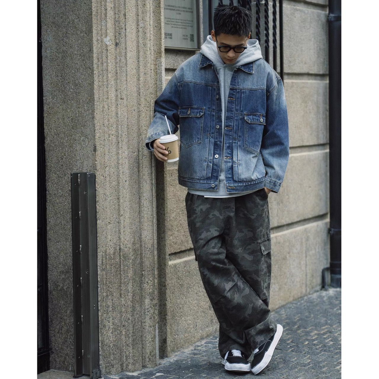 Vintage wash denim jacket 1523 - 6