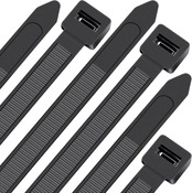 結束バンド 長さ600mm、幅9mm、耐荷重80kg、耐紫外線性，庭の収納整備などに広く利用されています(20本入） ブラック