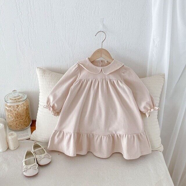 ベビー＆キッズ 秋新作 丸襟 長袖 ワンピース | micoco