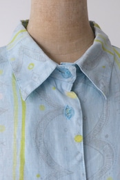 Marimekko "Prenikka" twinkle blue linen shirt