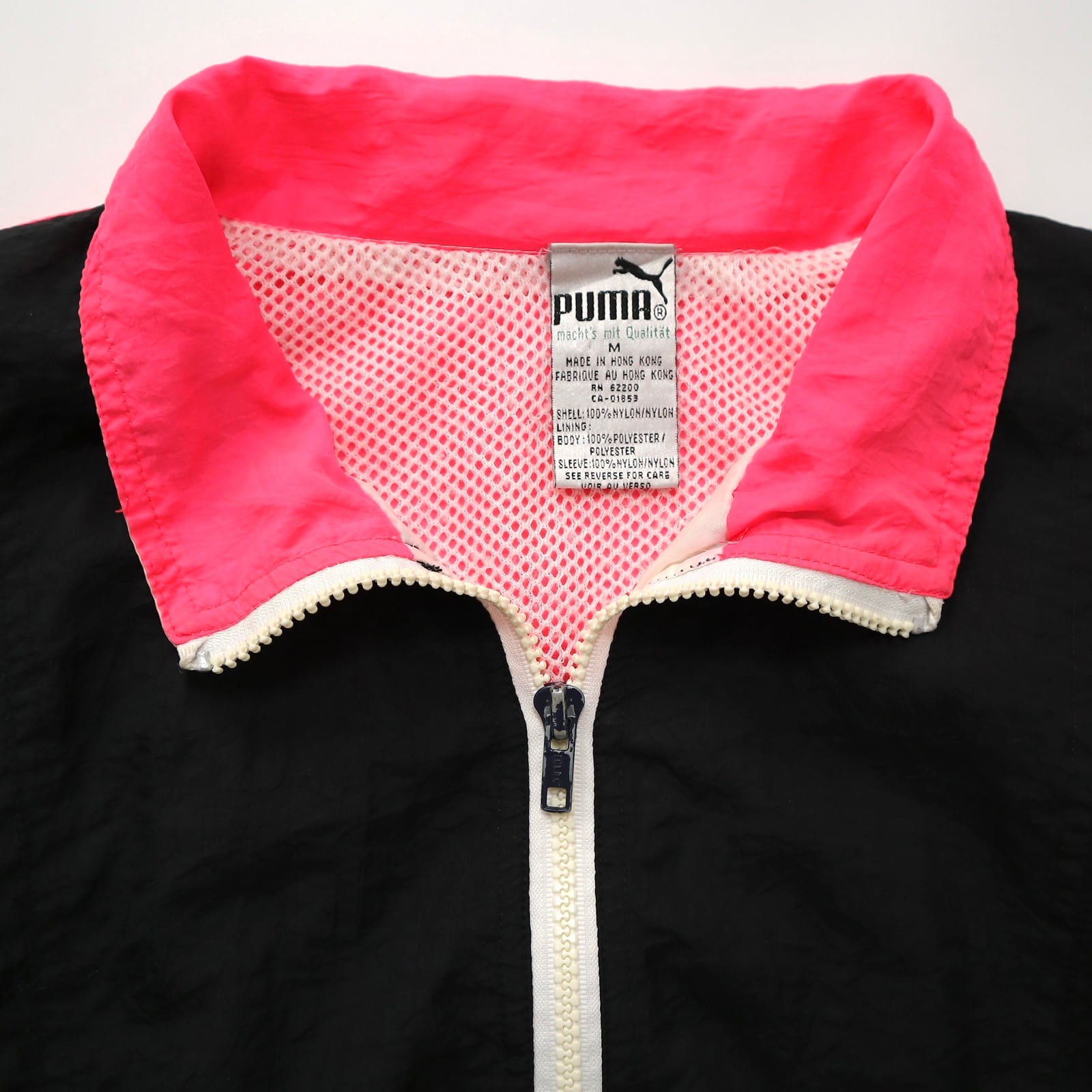 ナイロン ジップ メンズ L ブラック ピンク  90s 長袖 ジャケット