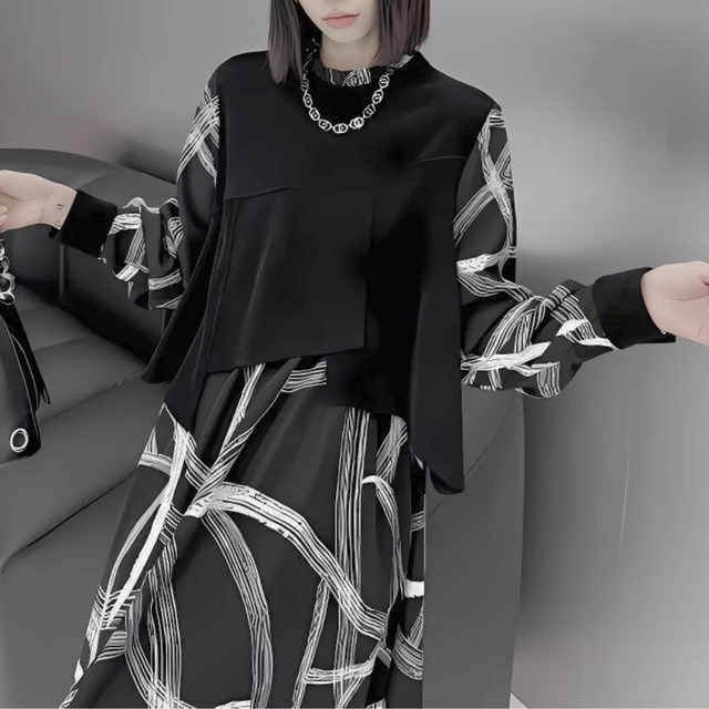 Layered art dress C0581