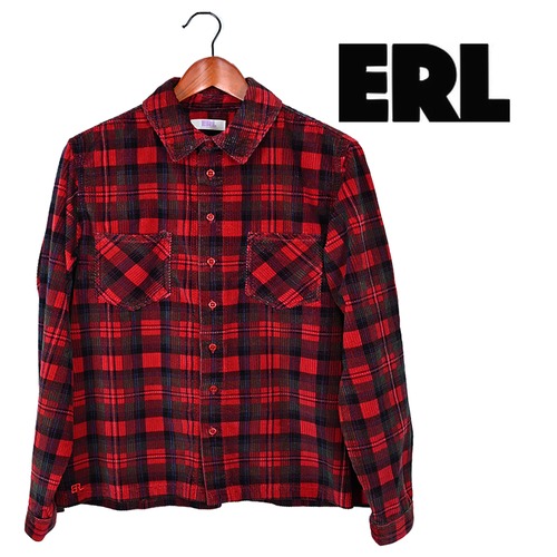 ERL / イーアールエル UNISEX PLAID CORDUROYSHIRT ERL05B008-1