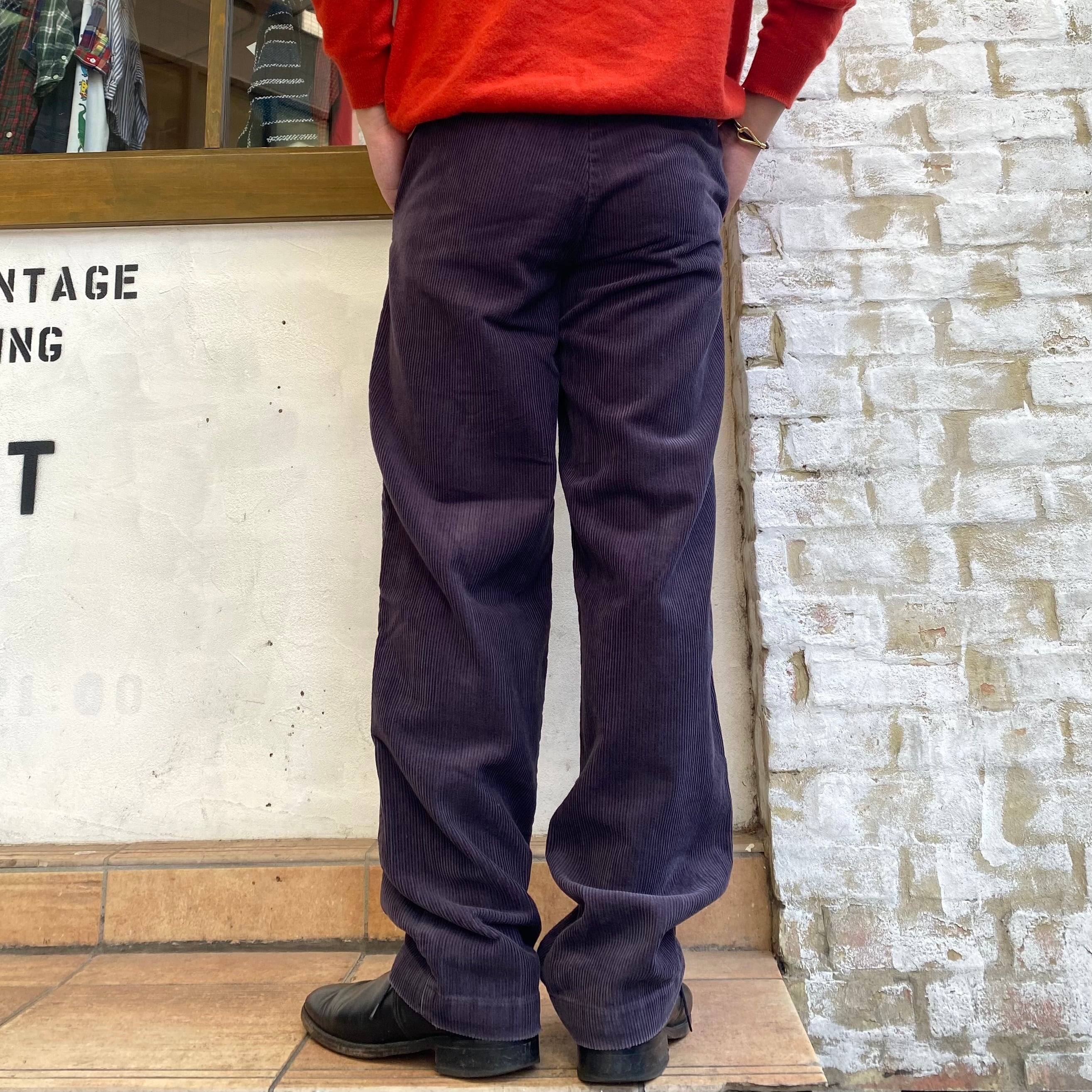 『W34 L32』90年代 Polo Ralph Lauren ANDREW PANT ポロラルフローレン コーデュロイパンツ コーズパンツ  アンドリューパンツ 2タック 太畝 紫 古着 古着屋 高円寺 ビンテージ