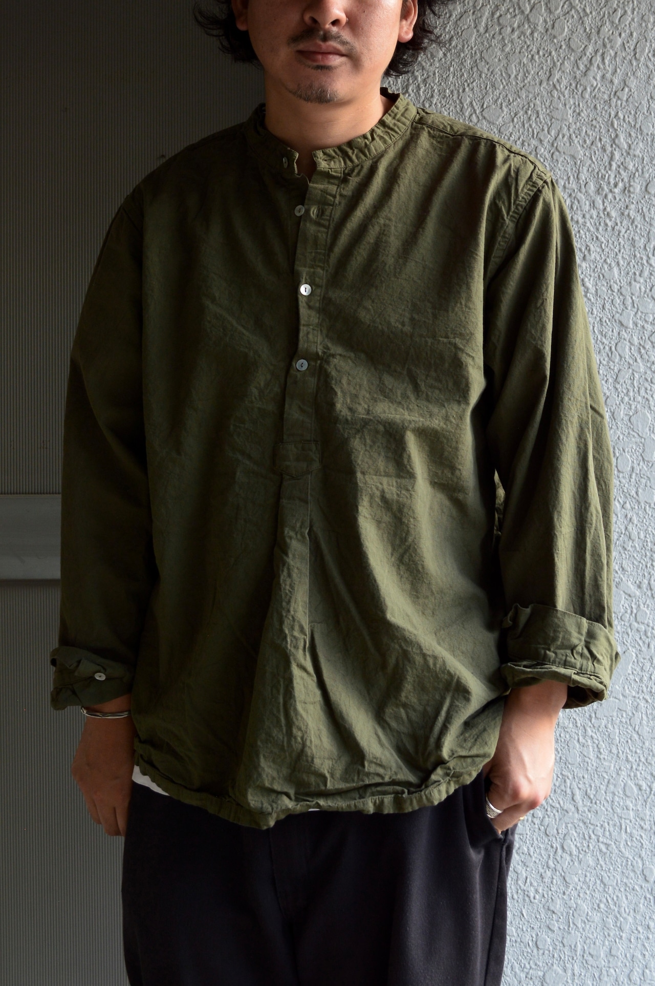 Bulgarian Army 50s reproduction sleeping shirts Dyed Olive ブルガリア軍 1950復刻モデル スリーピングシャツ euro military