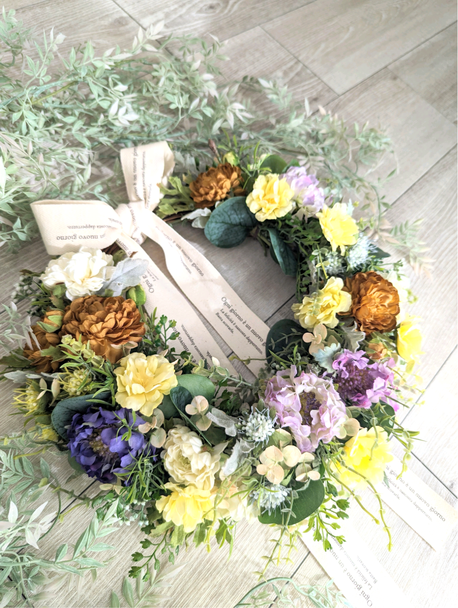 バラやラナンキュラスのお花畑リース　ドライフラワーリース バラやラナンキュラスのお花畑リース ドライフラワーリース 母の日