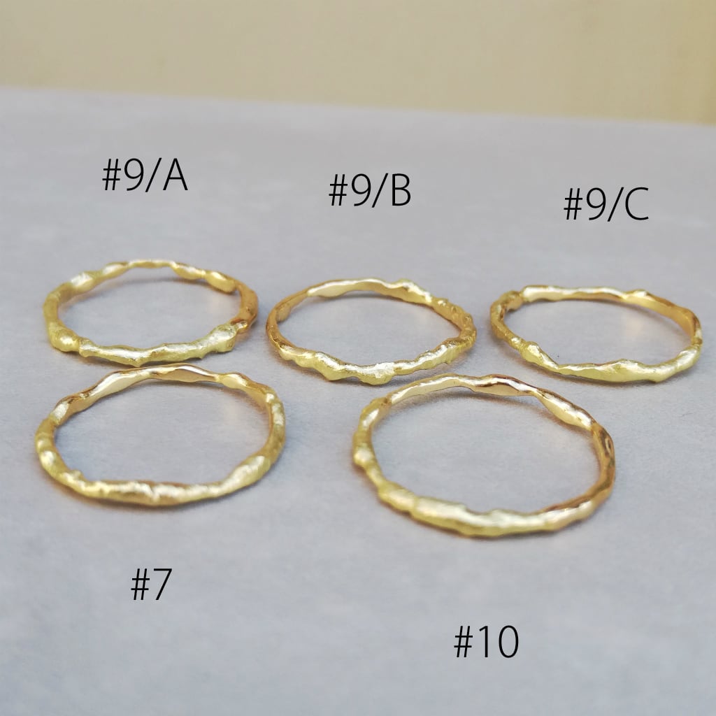 18Kゴールドバイカラー極細リング サイズ11号以下 Gold Ring 18金