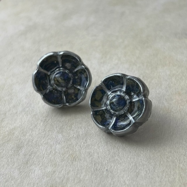 Flower Button Pierce -BLUE-