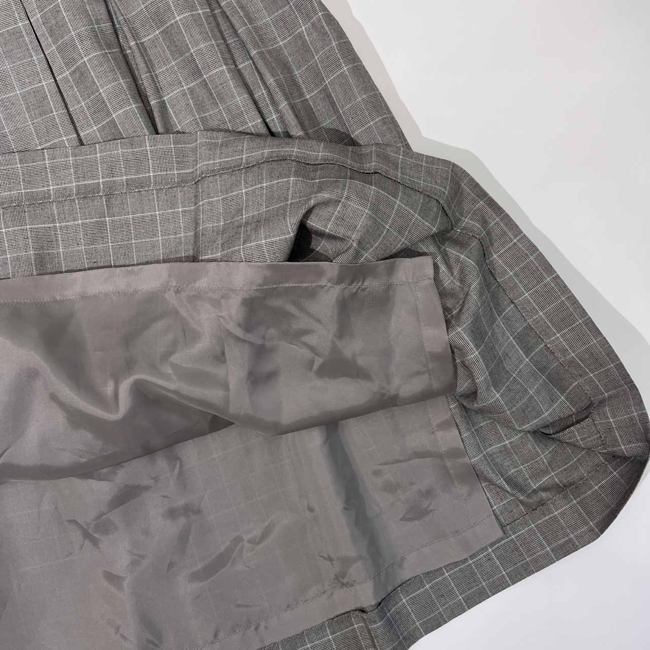 Aquascutum アクアスキュータム シルク混 セットアップ テーラードジャケット&フレアスカート グレー/薄手