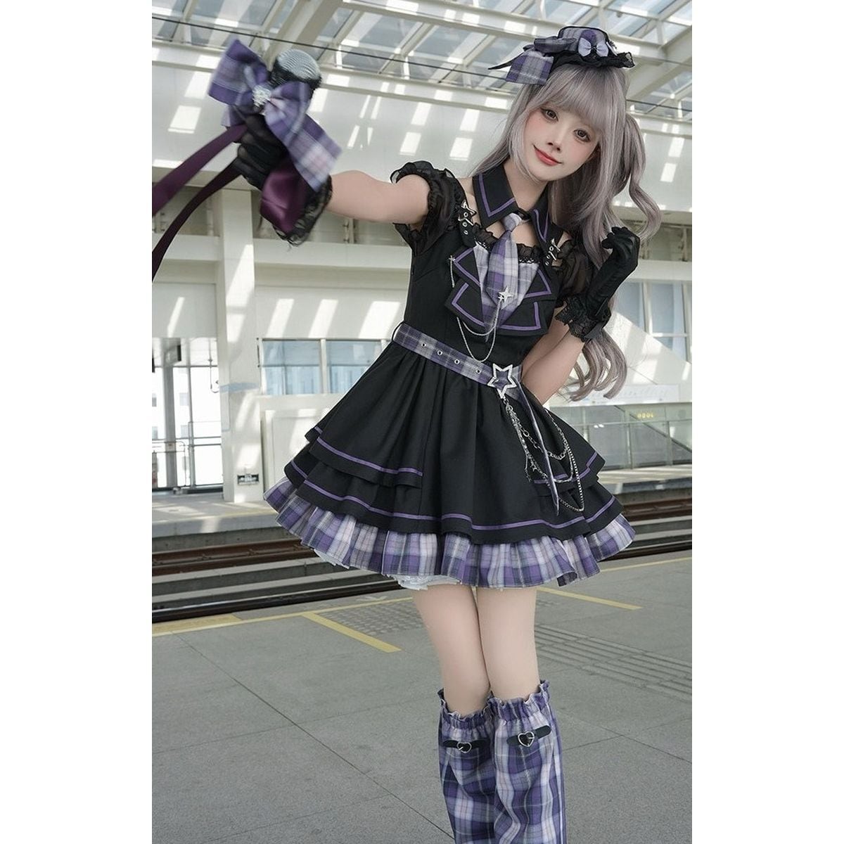 ゴシックパンクパープルアイドルセットアップ | Maiden's Rêve