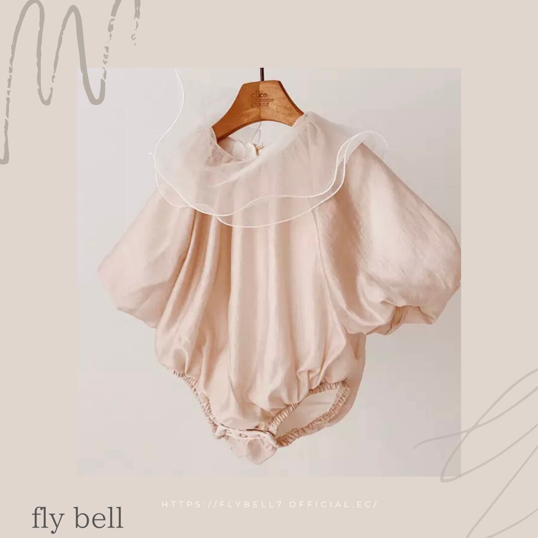 チュール襟ふんわりロンパース》》》》》海外子供服 ベビー 女の子