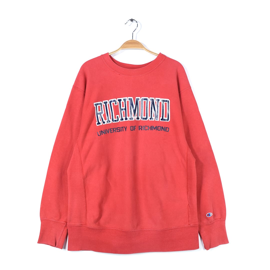 80s チャンピオン リバースウィーブ ヴィンテージスウェット トリコタグ カレッジプリント 赤 レッド メンズXL CHAMPION 古着 @CF0827