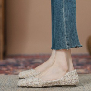 編み込みスクエアトゥフラットシューズ 2Type W10121