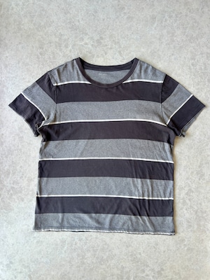 Old Navy オールドネイビー グレー×チャコール ボーダー 半袖Tシャツ