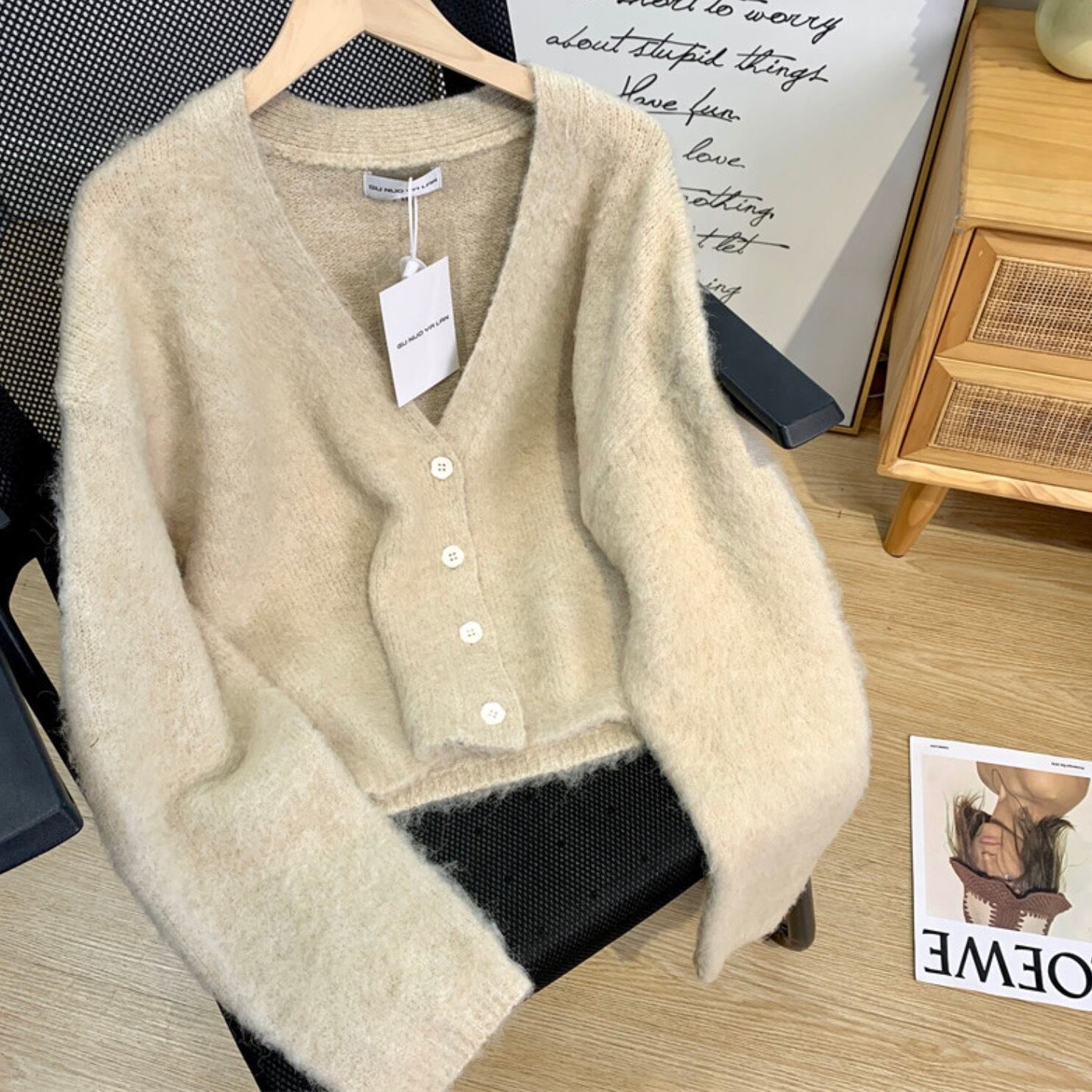 種類47：画像2/S トップス カーディガン ミディアム丈 袖あり 長袖 V