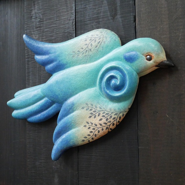 青色の鳥の壁掛け no.1
