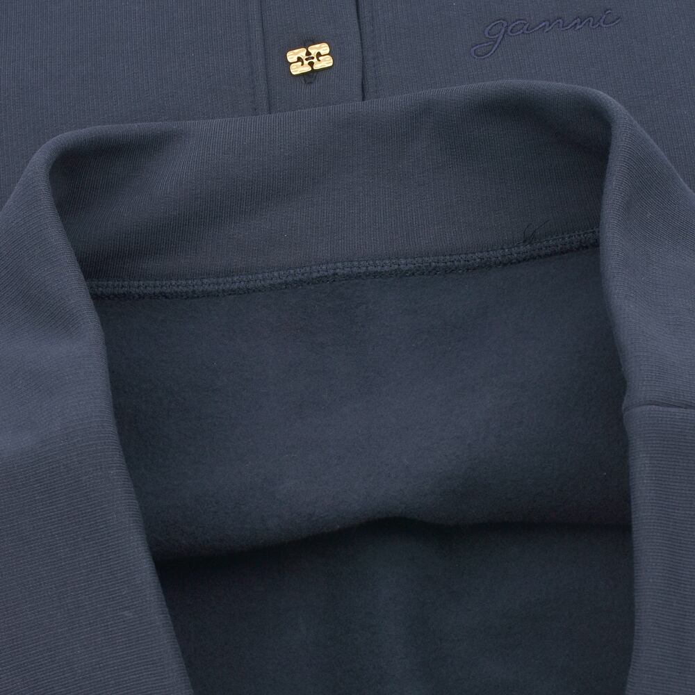 GANNI】‹womens›Heavy Fleece Drop Shoulder Polo Shirt | AYIN