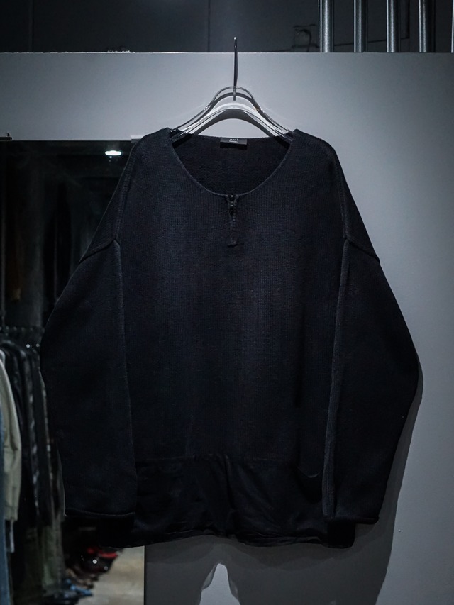 【add (C) vintage】"oui " Faded Black Cotton Pullover Knit