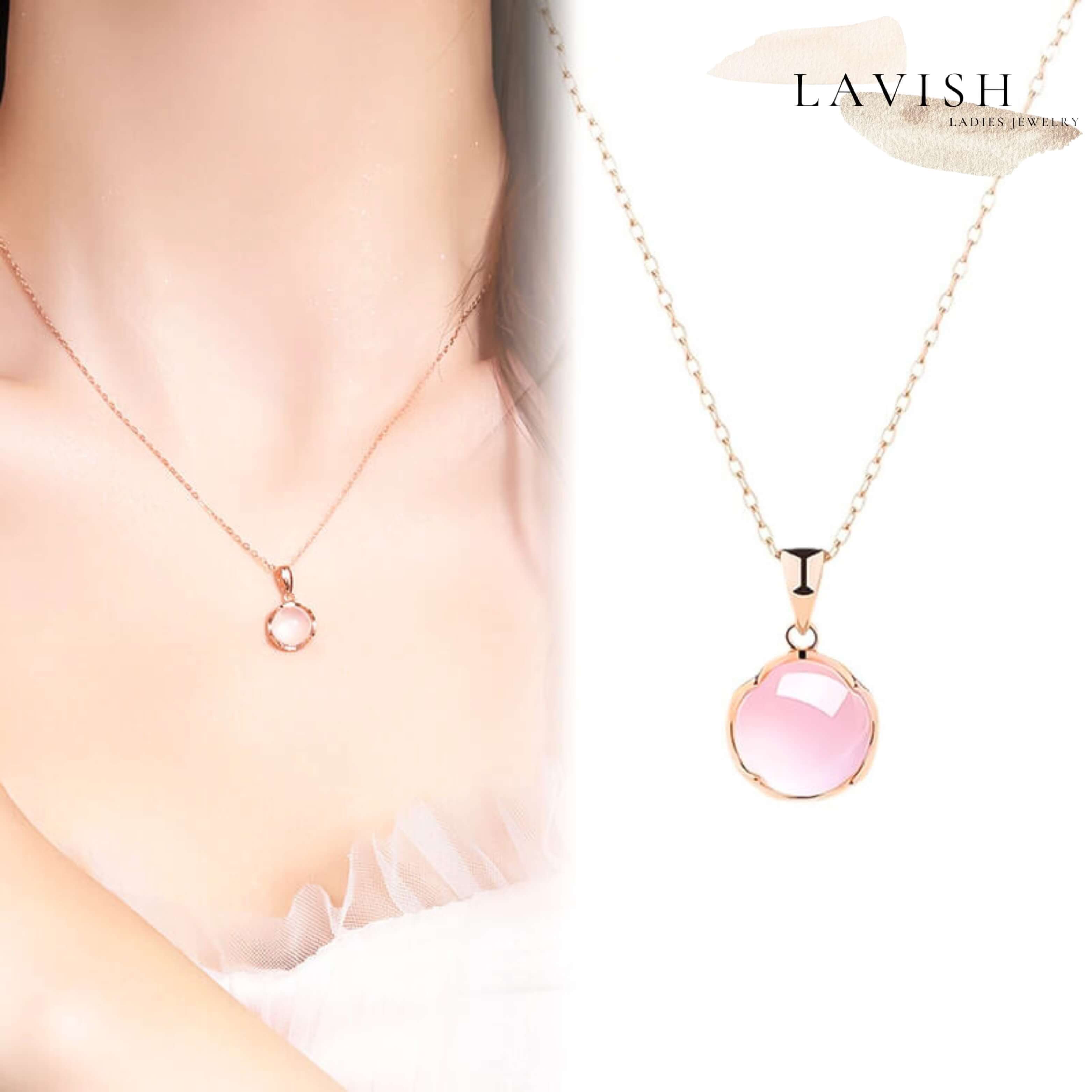 ピンクストーン ネックレス レディース Necklace