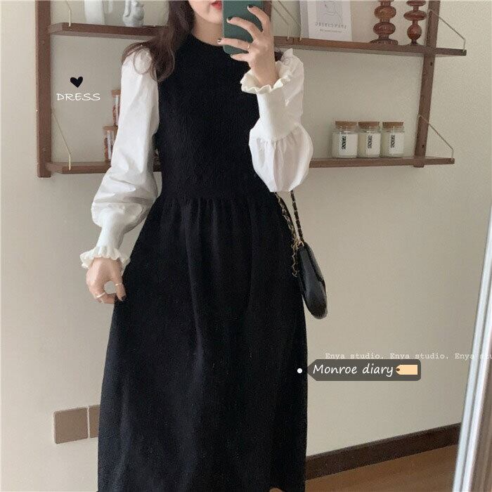 ニットドレス スプリングスカート セーター 春物 モンロー45525838390