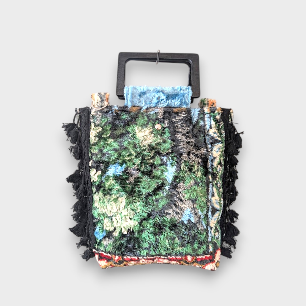 Vintage Tapestry Side Tassel Bag – Forest View