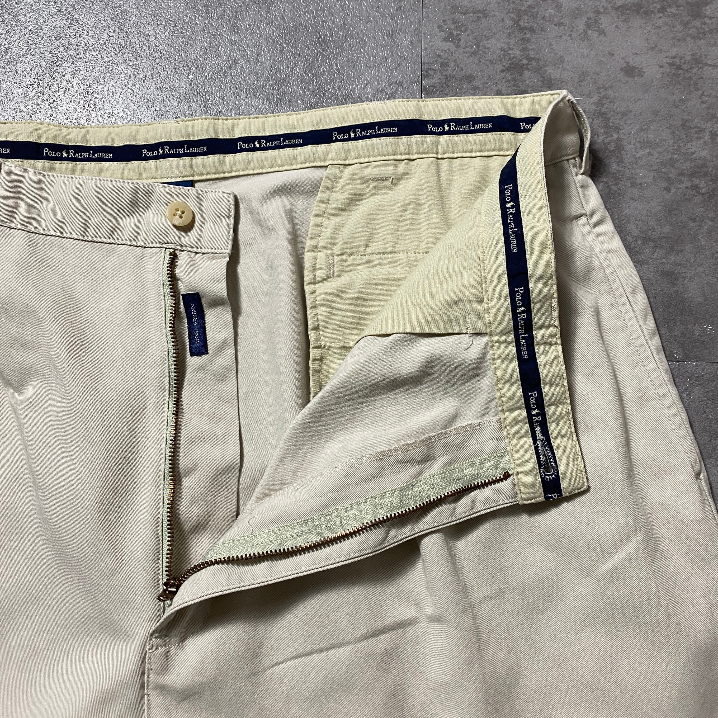 【未使用】ポロバイラルフローレン スラックス　30インチ 40×30】90's Polo by Ralph Lauren ポロバイラルフローレン ジッパー