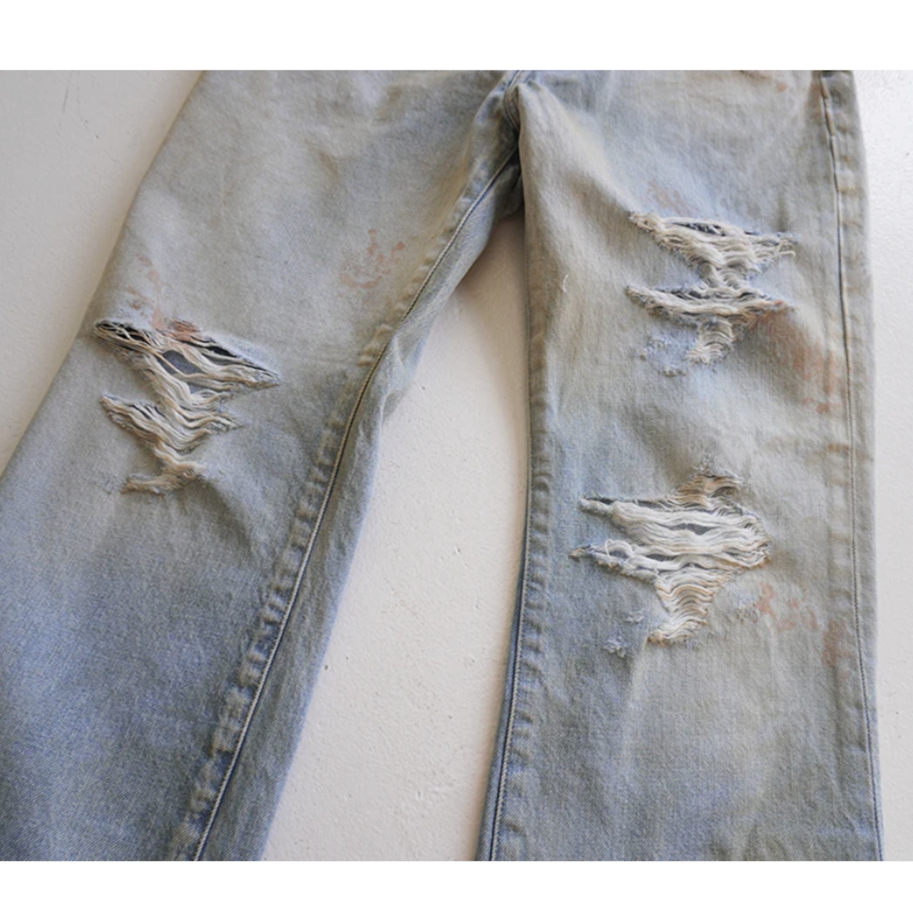 ANCELLM CRASH SELVEDGE SHOE CUT 5P DENIM PANTS ANC-PT18-C ANCELLM CRASH SELVEDGE SHOE CUT 5P DENIM PANTS ANC-PT18-C