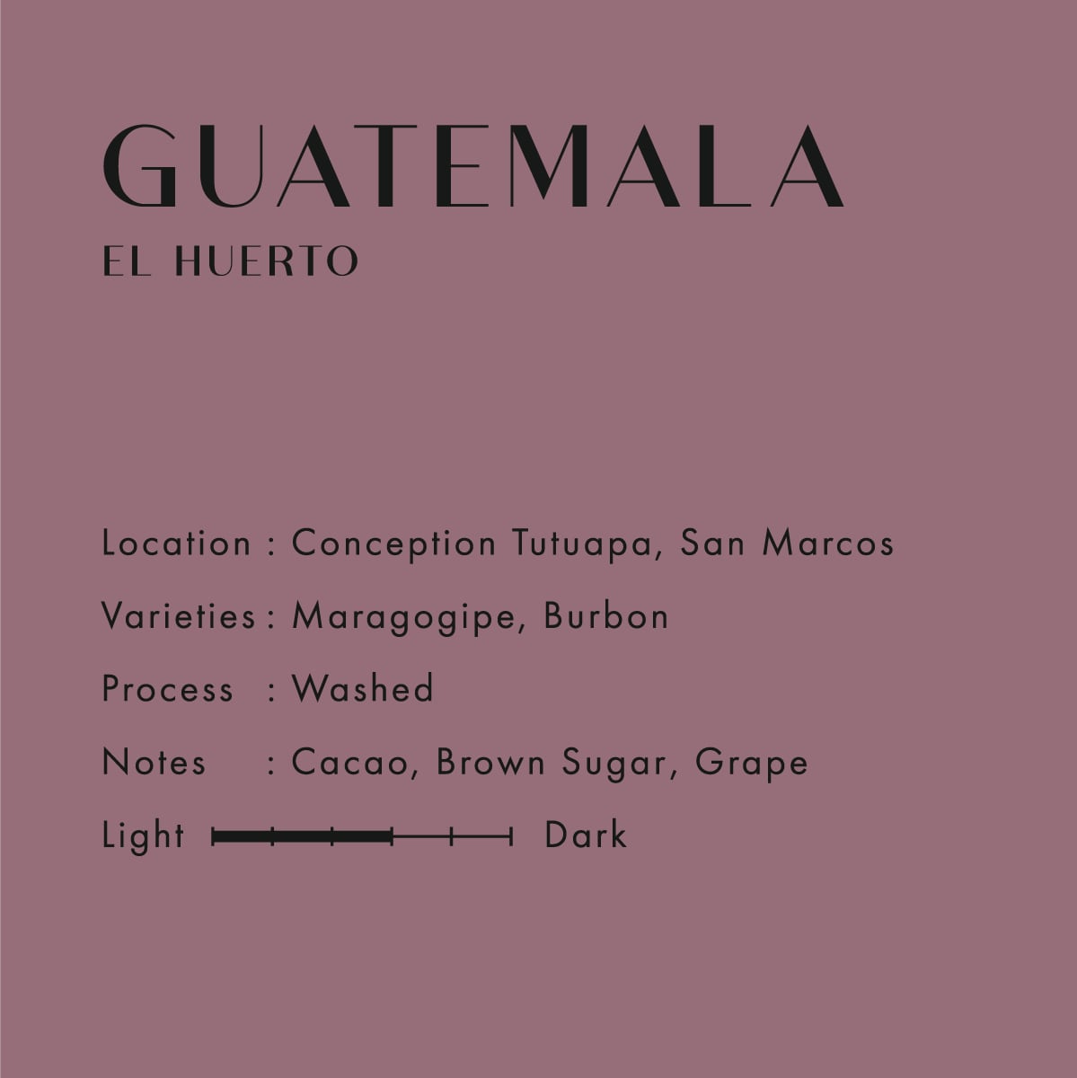 GUATEMALA / El Huerto 150g