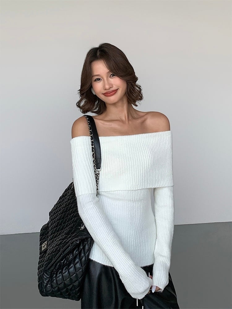 スレンダーラインオフショルダー