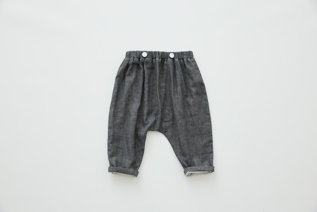 〈 eLfin Folk 26SS 〉  Double Gauze Baby Pants / black