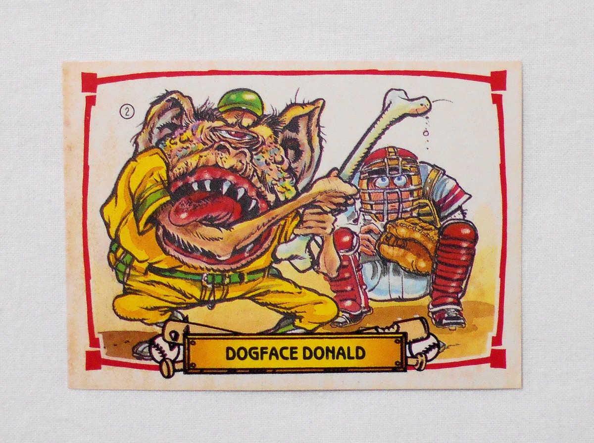 【NO.2A DOGFACE DONALD [BASEBALLS GREATEST GROSS OUTS STICKERS & BUBBLE