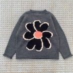 CC "FLOWER with LOVE" HAND KNIT -DARK GRAY-