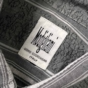 90s Modigliani UOMO COORDWEAR モディリアーニ ストライプ レーヨン 長袖シャツ/グレー系 メンズビンテージ