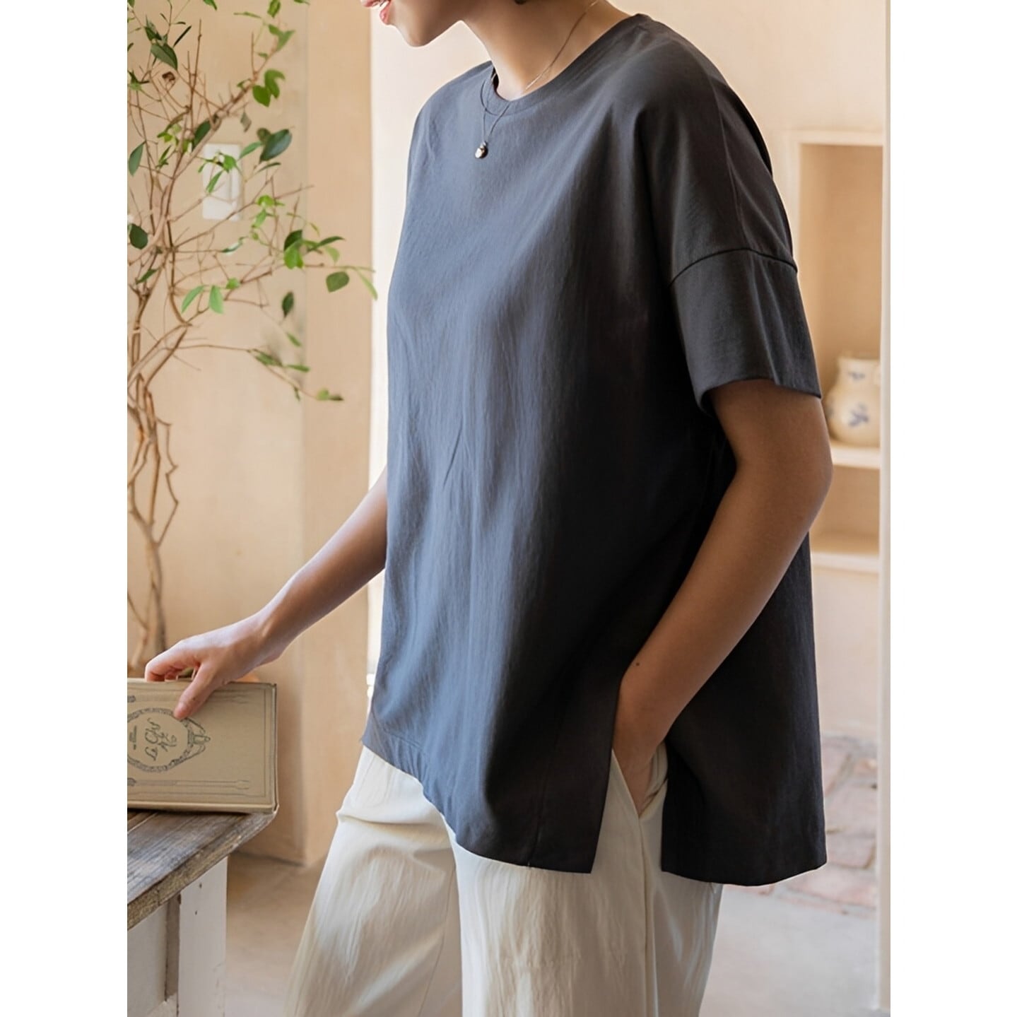 サイドスリット ゆるTシャツ【M-2XL】 RA3299 | RACOLOR ┃ロカラ