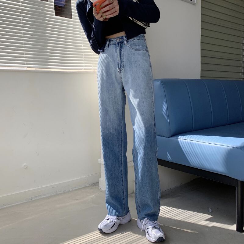 スタンダードレディーススプリングルーズ薄手ハイウェストウェストワイドレッグパンツ レトロ 春物 ワイドパンツ クレセントシティ53987672508