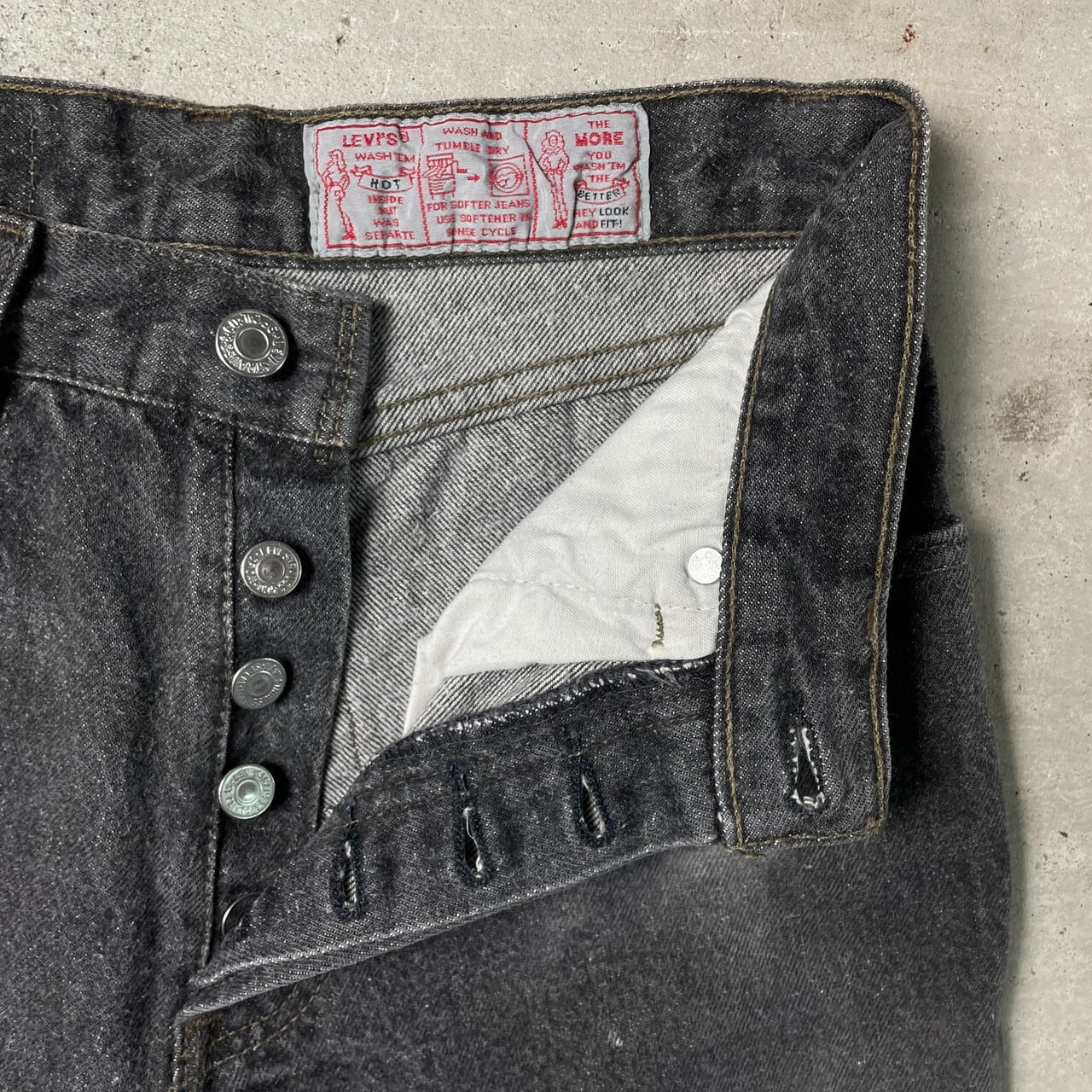 90年代 フランス製 Levi's ユーロリーバイス 901 先染め ブラック ...