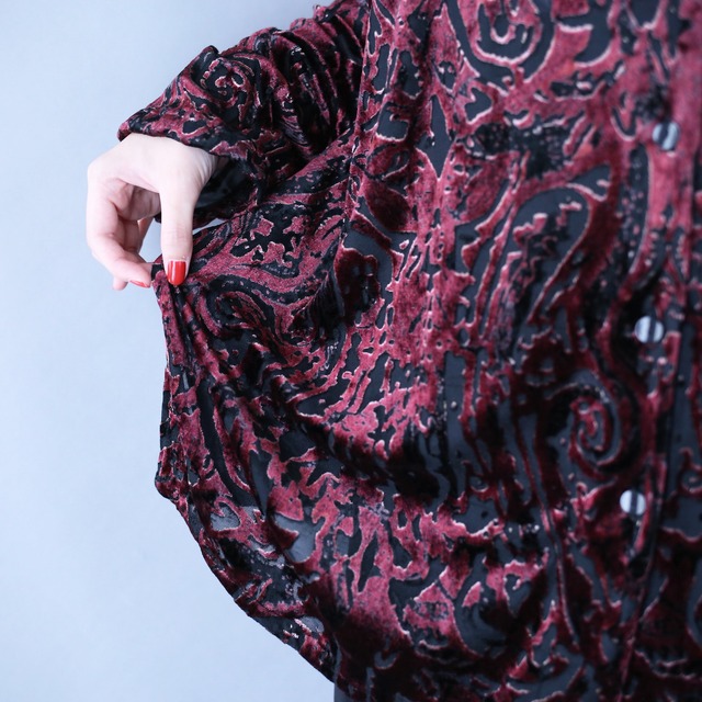 mesh one velours fabric beautiful see-through shirt