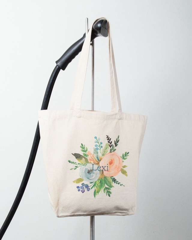 flower printed tote bag
