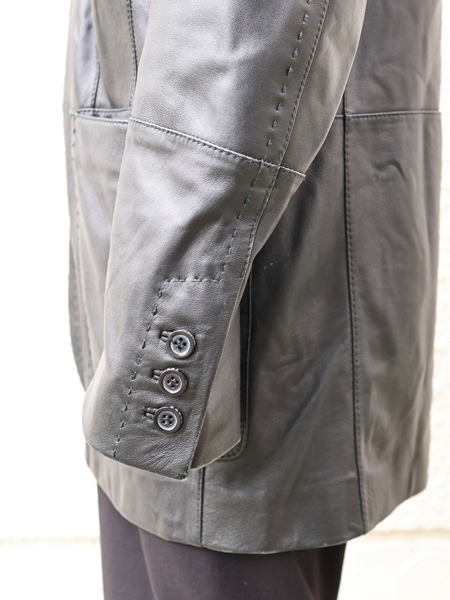 【gianfranco ferre】leather long tailored jacket